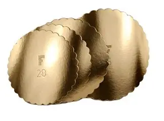 DISCO DOBLE CORRUGADO ORO 43CM