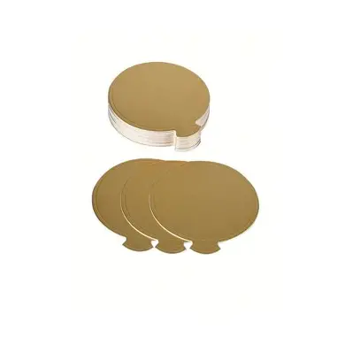 Disco plano Oro c/pestaña 8cm c/25