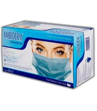 CUBREBOCAS AZUL 3PLY C/AS