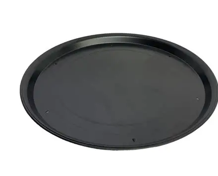 PLATO RIGIDO NEGRO P/PASTEL REDONDO 25 CM