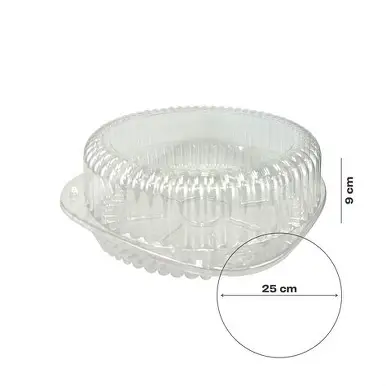 BISAGRA DE PS/T, 25X25X9 CM, PARA PASTEL O ROSCA. 180 PZAS.